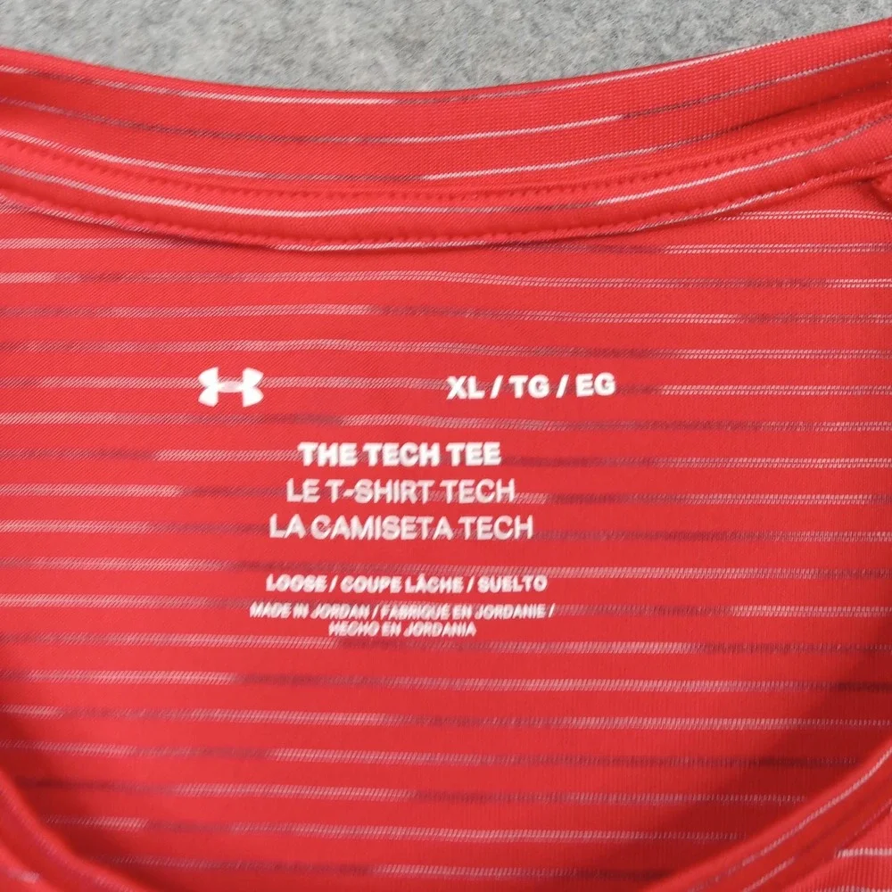 Under‎ Armour Shirt Mens XL Red Tech Tee Loose Fit Athletic Training Performance
